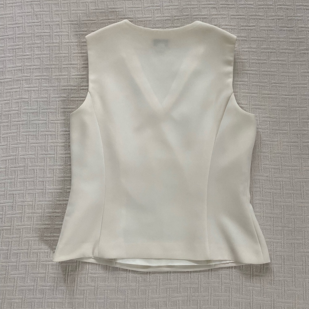 Tahari work academic luxury cream sleeveless vest top size 8 - Picture 7 of 8